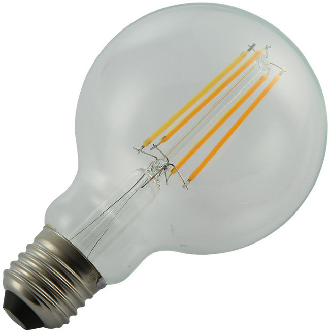 LED愛迪生燈泡 復古長燈絲球泡燈, 6w透明 - φ95*H141mm 2700K, 1個
