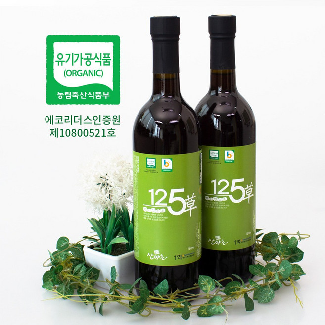 산야초 효소 125초 750ml x 2병 발효액 유기농 이의영, 750ml x 3병