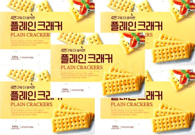 4번 구워 더 바삭한 플레인크래커, 5개, 340g - 쿠팡