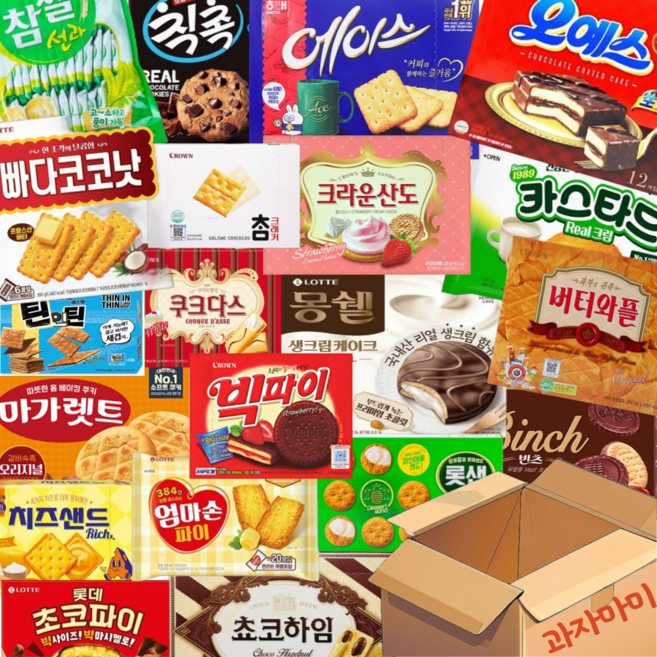 사무실 간식 회사 탕비실 꾸러미 대용량 과자 박스 단체 교회 공장 선물 세트, 1-대용량과자파이세트, 1개