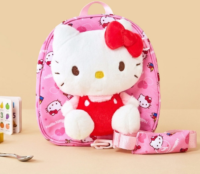 [잼뽀니] 산본점 헬로키티 반입체 미아방지가방-핑크 [C2-789114]유아 배낭가방산책할때 안전하게 신나게~