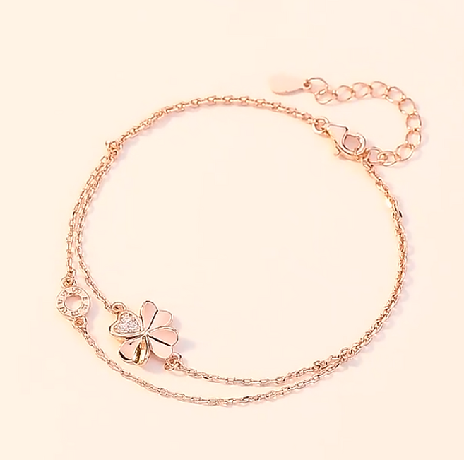 LOVE 14K 운명을 이은 클로버 팔찌 HAR-TG-05 발암 물질을 함유하지 않다 도금