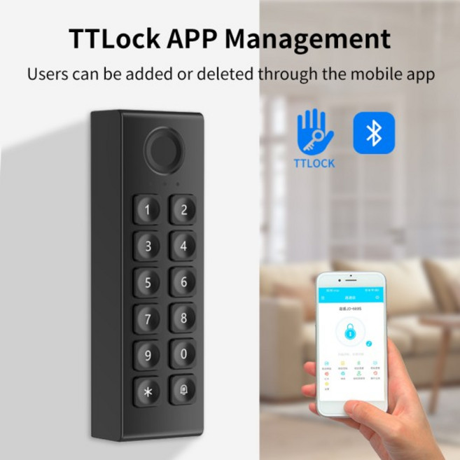 TTLOCK 앱 무선 디지털 키보드는 지능형 숨겨진 지문 인식 13.56mhz 잠금 장치와 함께 사용할 수 있습니다.