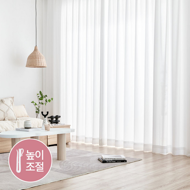 사라하우스 국내생산 맞춤 주문제작 도톰 차르르 나비주름 화이트 속커튼