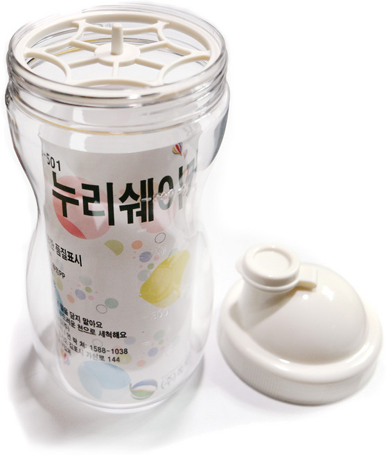 누리쉐이커 500ml 1개 원터치 물병 미숫가루 선식 쉐이크 쉐이커 쪽빛누리, 화이트