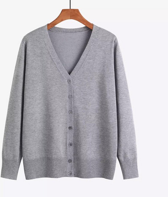 시크벤 여성 스판 브이넥 니트 기본 가디건 44~88