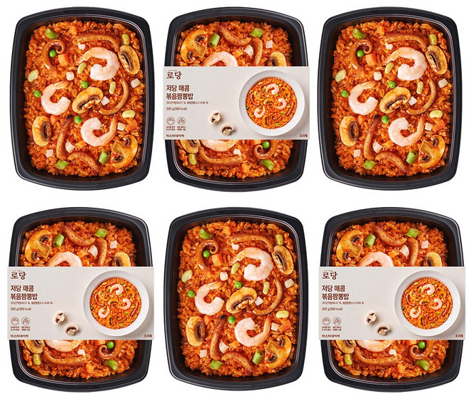 굿스푼 저당 식단 도시락 해물 덮밥 직장인 점심 저당 매콤볶음짬뽕밥 202g 6팩 1세트 1206g (냉동)