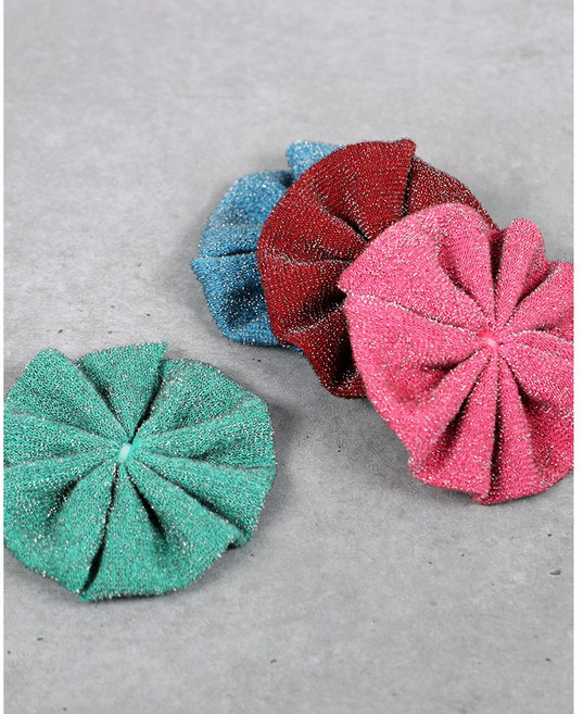 플라워 곱창 스텐 수세미 냄비 얼룩 제거 철수세미, 레드, 1개