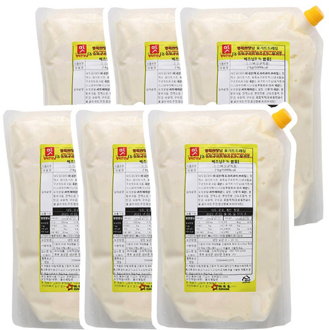 아워홈 행복한맛남 요거트드레싱, 2kg, 6개