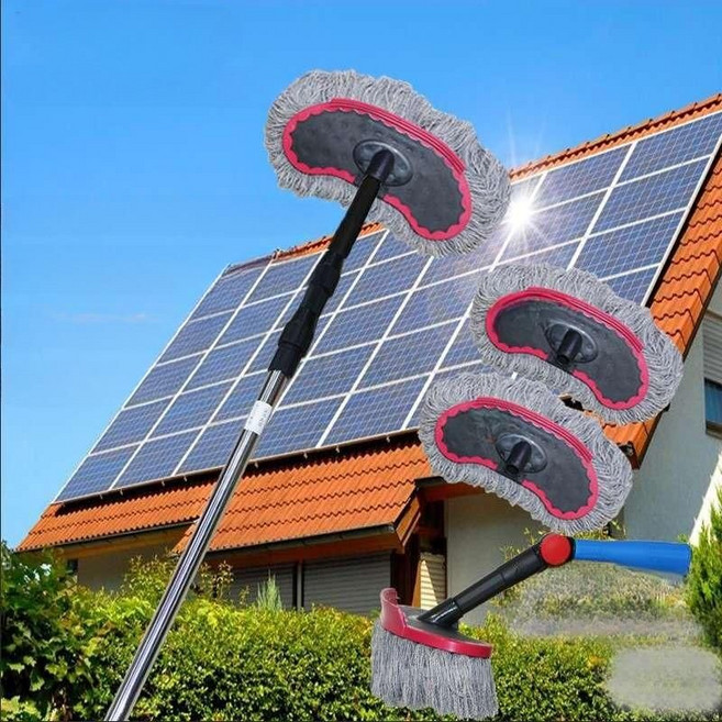 밀대 태양광 패널 청소도구 브러쉬 걸래 판넬 폴대 청소 5M 모듈, 1세트, 3m 청소 브러시 (헤드 1개)