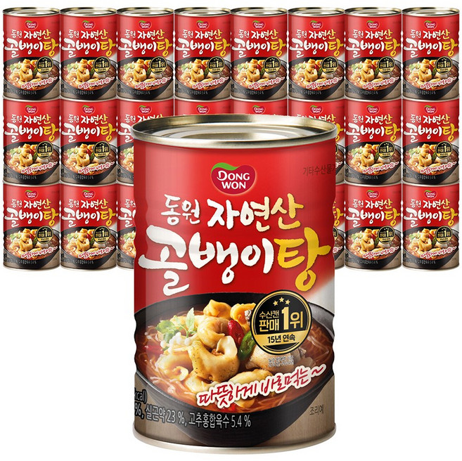 동원 자연산 골뱅이탕 얼큰한국물, 300g, 24개