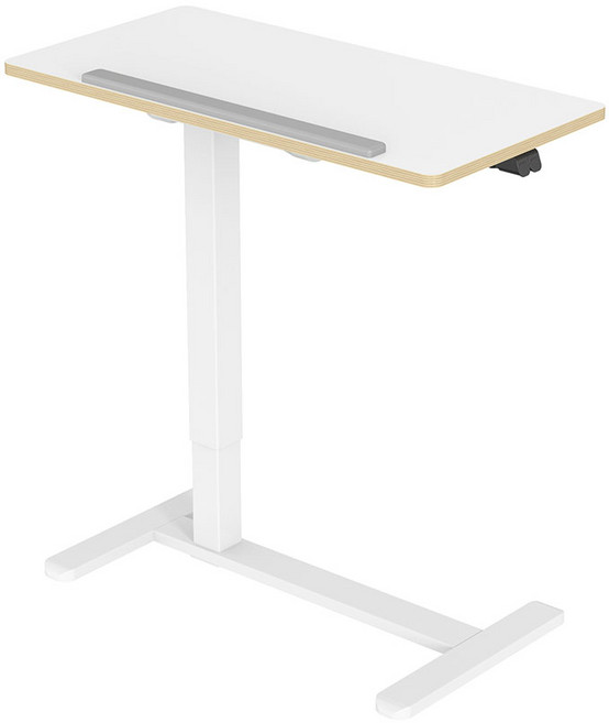 핏쳐 FDETS1 이동형 전동식 유선 무선 각도 조절 사이드 테이블, 화이트, 1개