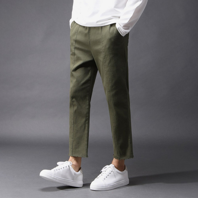 후앙스 데일리 면워싱 스판 세미와이드 크롭팬츠 FHCP-3816