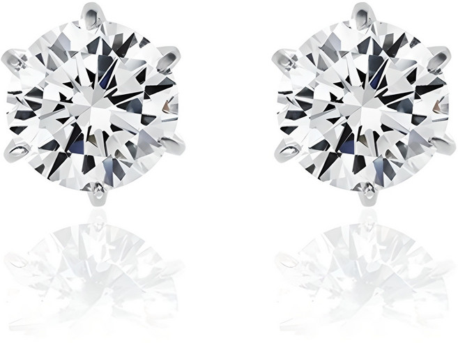 엔클레어 여성용 6프롱 Simulant Diamond 귀걸이 1캐럿