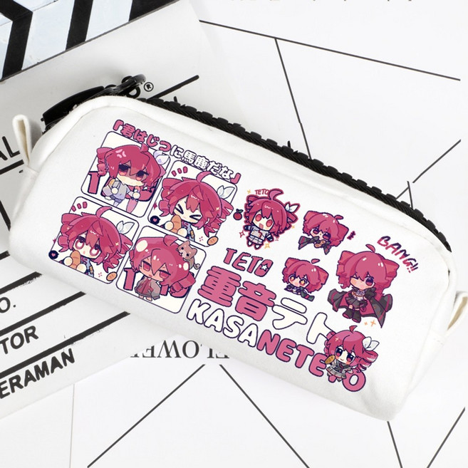 카사네테토 캐릭터필통 테토굿즈 애니메이션필통 학용품 연필파우치, 19x9x6cm, 화이트 A