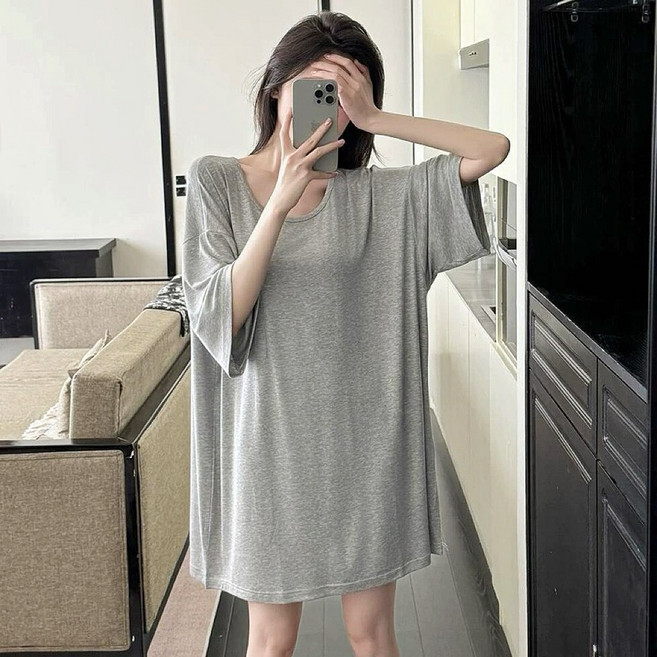 올해브 여성 오버핏 원피스 잠옷 홈웨어 파자마