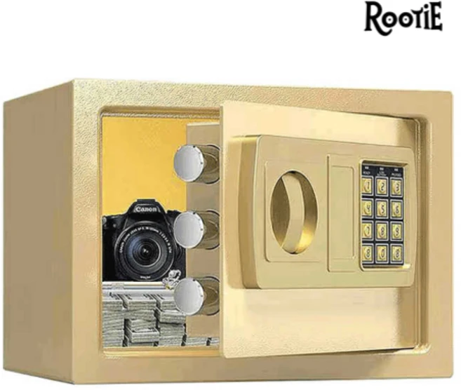 루티 미니 소형 금고 가정용, 골드 - 쿠팡