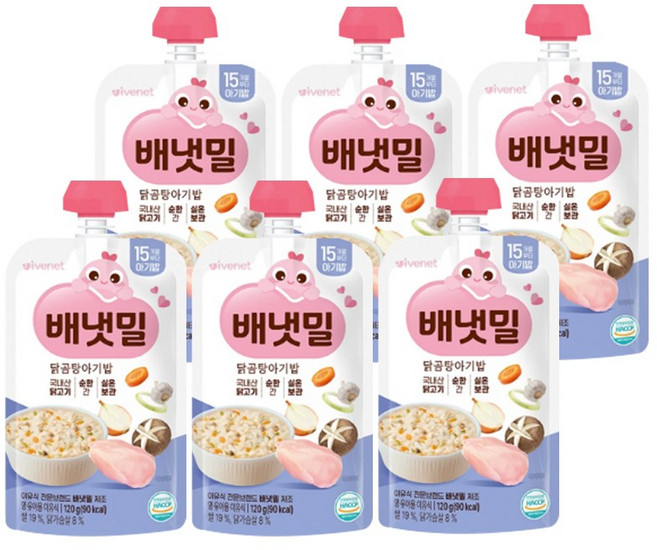 아이배냇 배냇밀 닭곰탕아기밥 (15개월), 120g, 6개, 닭고기