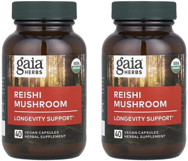 가이아 허브 영지버섯 캡슐, 2개, 40정 - 쿠팡