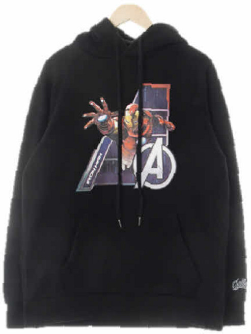 9751 마블 블랙 면혼방 어벤져스아이언맨후드티 [2XL]