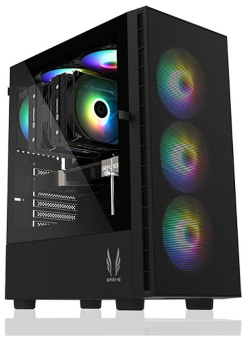 쓰리알시스템 컴퓨터 케이스 미들타워 블랙, R260, 1개