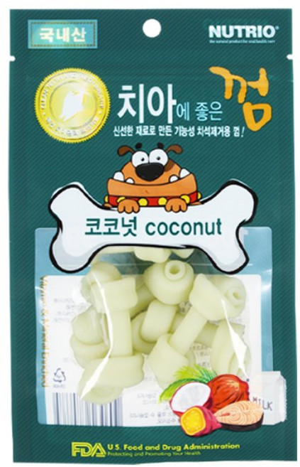 뉴트리오 치아에 좋은 껌 강아지 애견 덴탈 껌 치석제거 간식, 10개, 80g