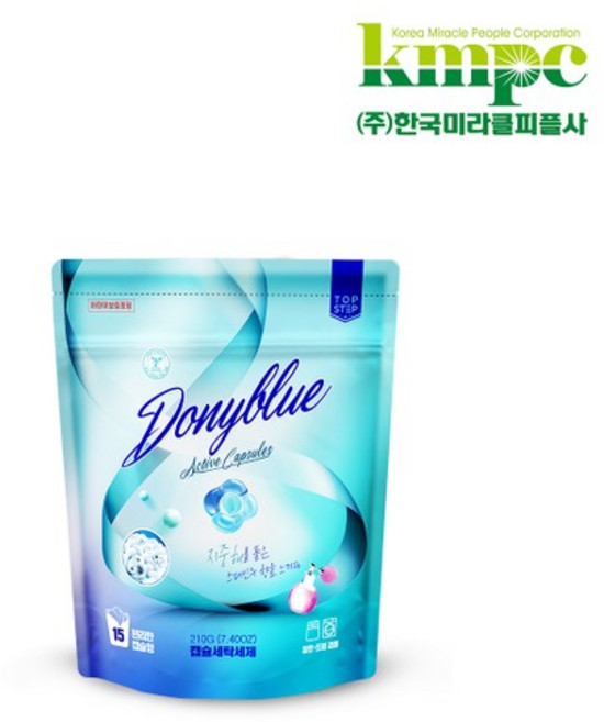 탑스텝 캡슐세탁세제 도니블루 15개입, 1개