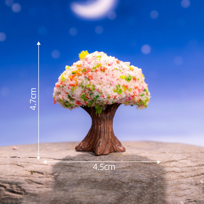 微景小舖 微景觀擺飾 多肉植物造景 苔蘚生態瓶裝飾, 1個, 6號 櫻花樹