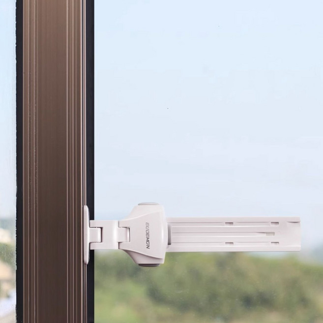 창문 미닫이문 중문 안전 잠금 장치 고정 베란다 샷시 도어 열림방지 스토퍼, 화이트, 1개