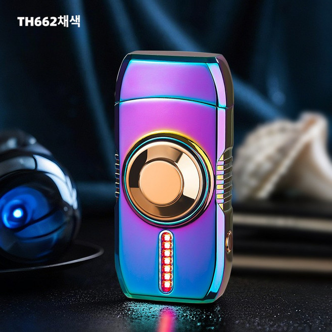 메탈 스마트 음성 인식 점화기 방풍 라이터 Type-C usb 충전식 회전 라이타