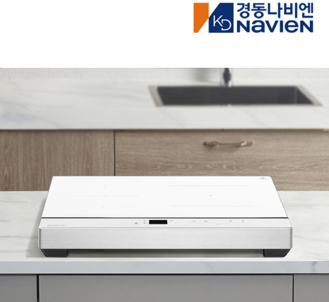 전국무료설치 경동 나비엔매직 1등급 화이트 스노우 인덕션 플렉스존 쿡탑 레인지 단독 대화구 3400W ERI3483, 프리스탠딩, 3483_8cm