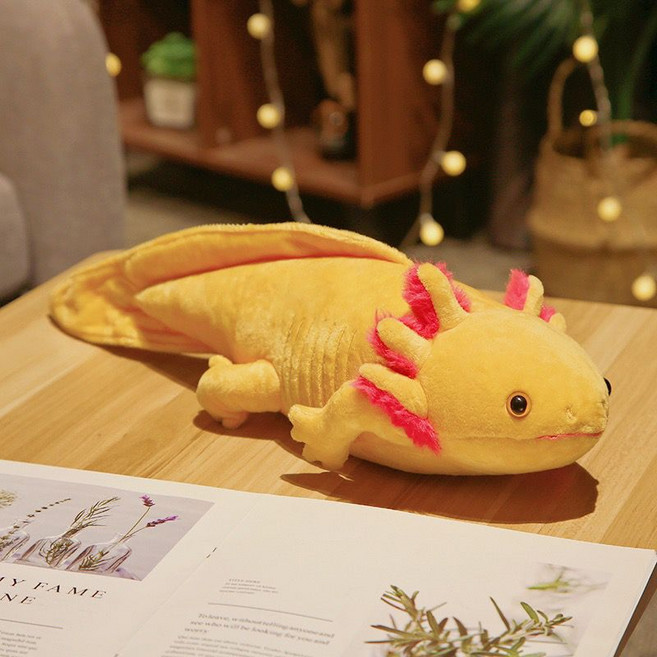 仿真六角恐龍魚毛絨玩具, 1個, 黃色, 22cm