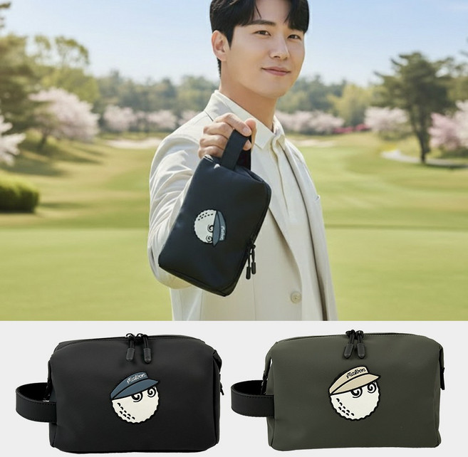 [백화점 AS 가능]말본 파우치 트래블 경량 골프 가방 + 쇼핑백, 1개, 01.블랙BK