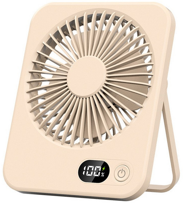 휴대용 미니 책상 팬 USB 충전식 디지털 디스플레이 180 조정 가능한 조용한 작동 경량 휴대용, yellow
