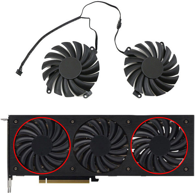 Inno3D RTX 3080 Ti X3 OC 그래픽 카드 팬용 CF-12910S 12V 0.35A gpu, 1) ACFan, 02 A-C-Fan, 1개