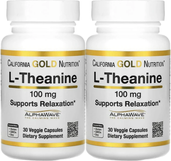 캘리포니아 골드 L 테아닌 엘테아닌 CGN CG땡 100mg 30정 2통, 2개 - 쿠팡