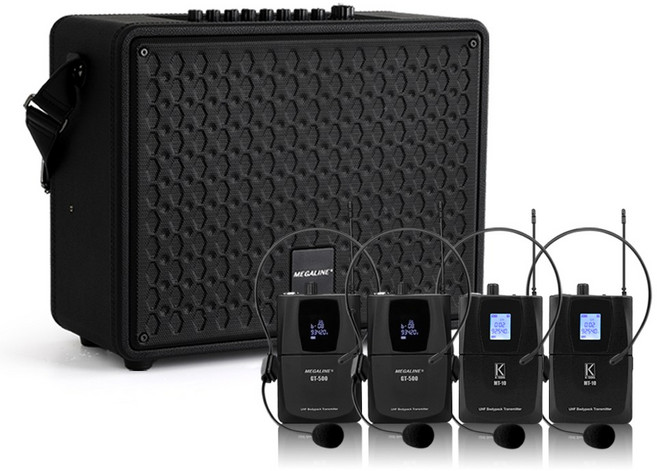 MEGALINE TA2200D4 200W 강의용무선마이크 충전식앰프 이동식앰프 휴대용스피커 포터블엠프, 본체 헤드셋 헤드셋 헤드셋 헤드셋