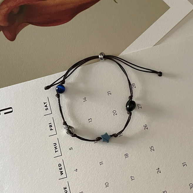 Ohayo 빈티지 캣츠아이 원석 실팔찌 (2type)