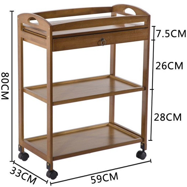 나무 트레이 이동식 엔틱웨건 선반 우드 원목 미용 서랍 엔틱 피부관리실 수납장 다용도, 공식 표준형, 0x0x0cm, 3층 차색서랍 업그레이드, 1개