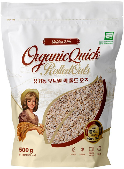 골든잇츠 유기농 퀵오트밀, 1kg, 1개