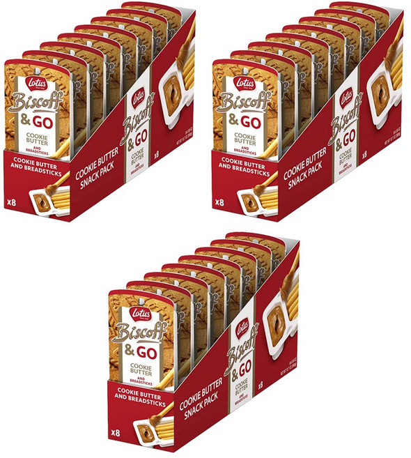 로투스 비스코프 & 고 쿠키 버터 앤 브레드스틱, 360g, 3개