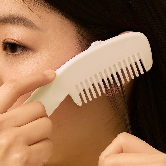 유니아트 셀프 헤어 앞머리 미용 컷팅 빗, 1개, 화이트