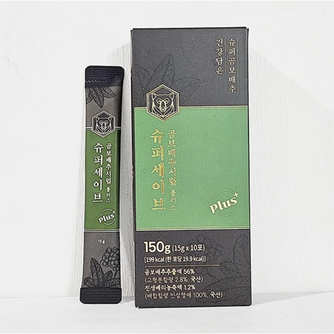 슈퍼세이브 곰보배추시럽플러스 스틱 곰보배추출액 56% 국내산 야생차 15g, 150g, 1박스 - 쿠팡