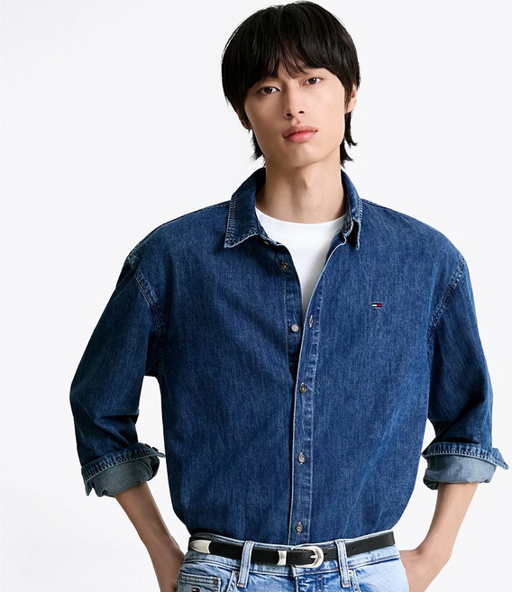 타미힐피거 [UNISEX] 레귤러 데님 셔츠 (T32F6WSH10TML11A5)