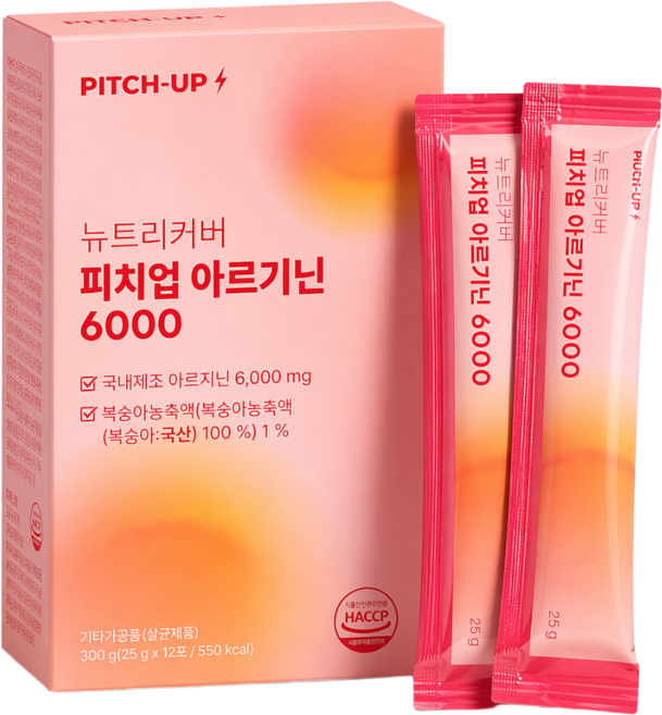 피치업 국내산 L아르기닌 6000 프리미엄 단백질 에너지 젤리 스틱, 1박스, 300g