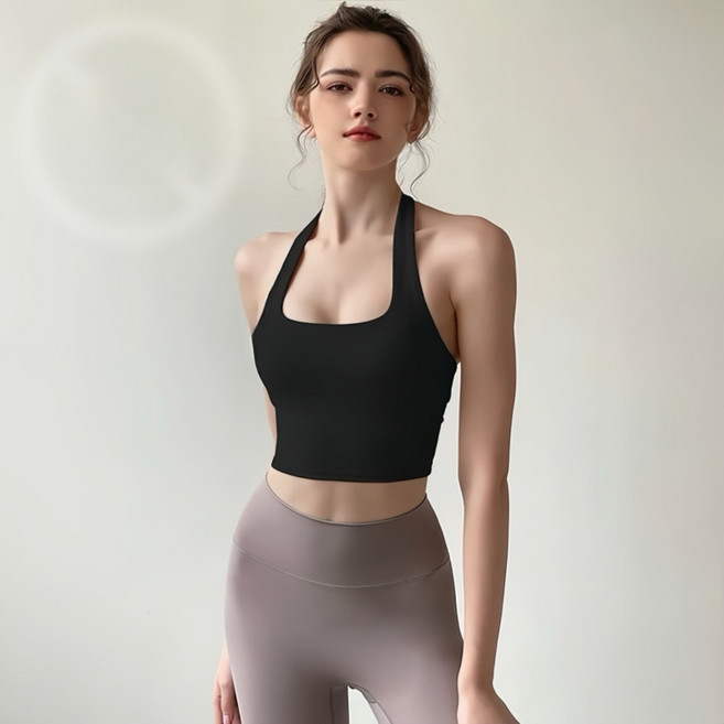 COSYEVNO 홀터넥 스포츠브라 백리스 볼륨 피트니스 브라