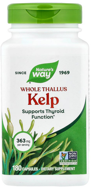 네이처스웨이 켈프 요오드 요드 600mg 180캡슐 다시마 해조류추출물 Kelp, 180정, 1개