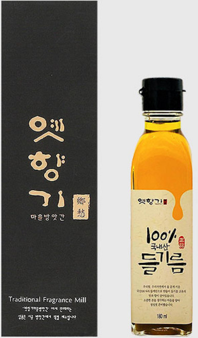 옛향기마을방앗간 들기름 /국내산/맛있고 고소한 저온압착 전통수제기름, 1개, 180ml