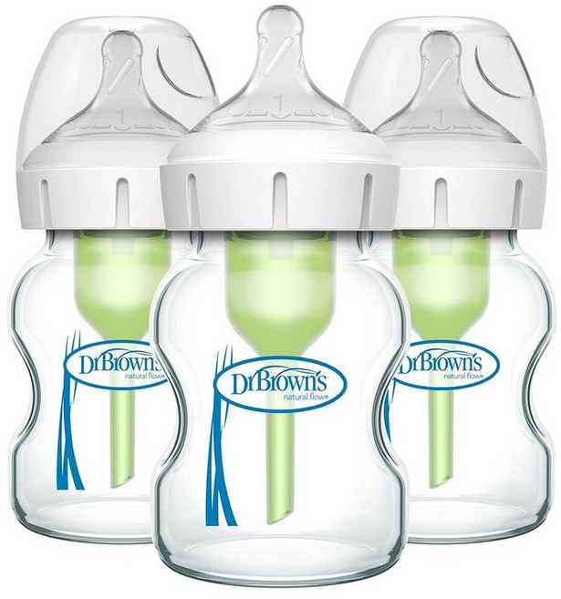 닥터브라운 옵션스 플러스 와이드 넥 내추럴 플로우 젖병 270ml 1개, 5 oz, 3 Pack