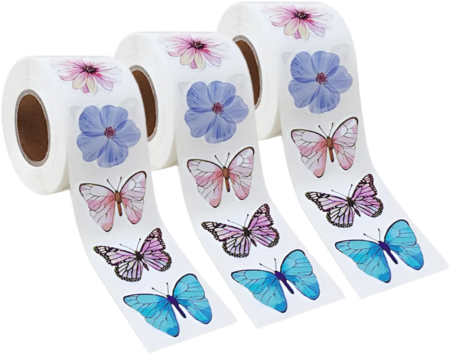 스노벨 8종 플라워 나비 대용량 스티커 2.5cm, 혼합(S716), 3개